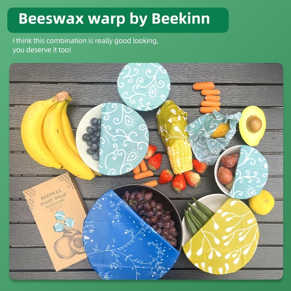 9pcs Multi Size Beeswax Food W - Beeswax Food Cover recension och pris