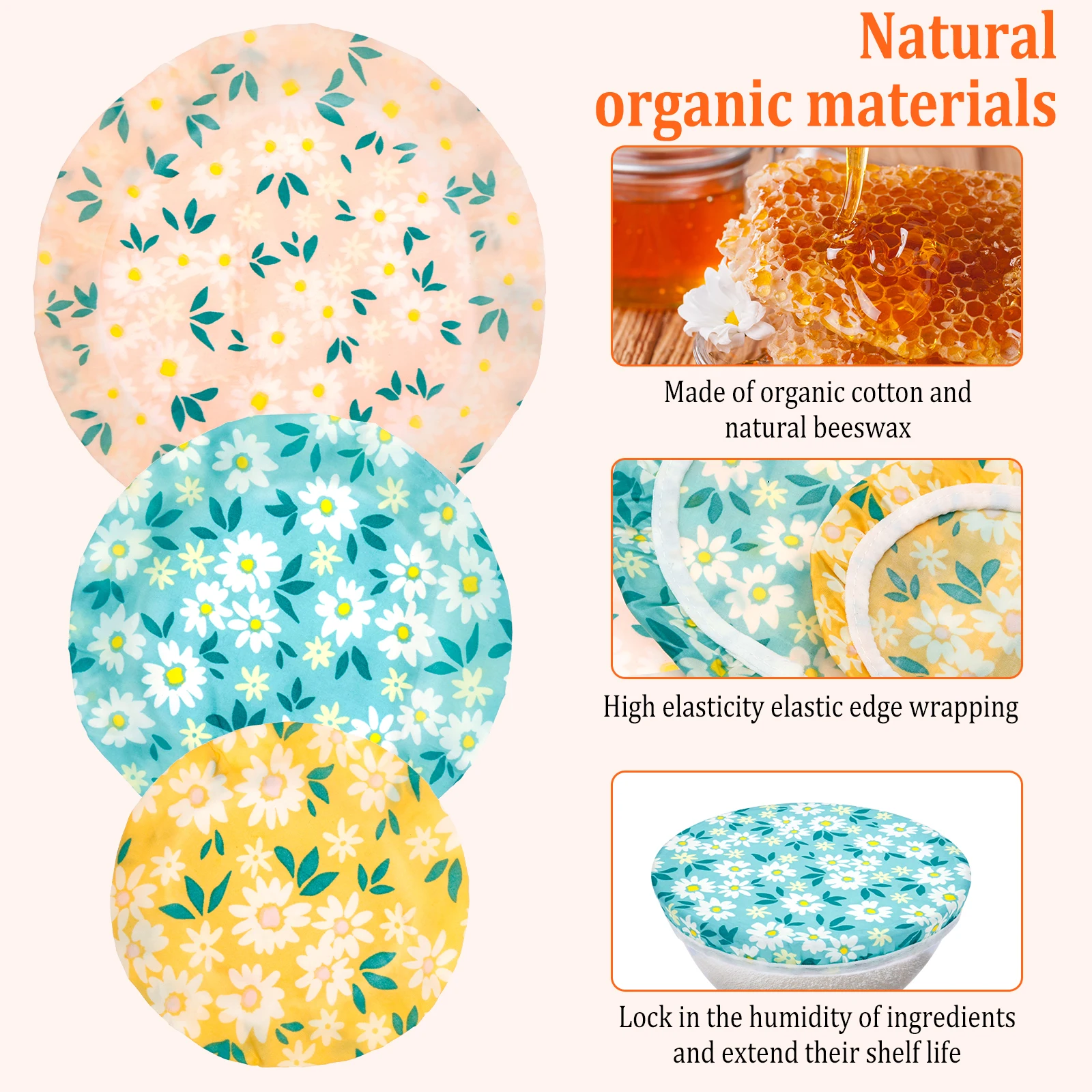 3Pcs Bowl Covers Cotton Beeswa - Beeswax Food Cover recension och pris