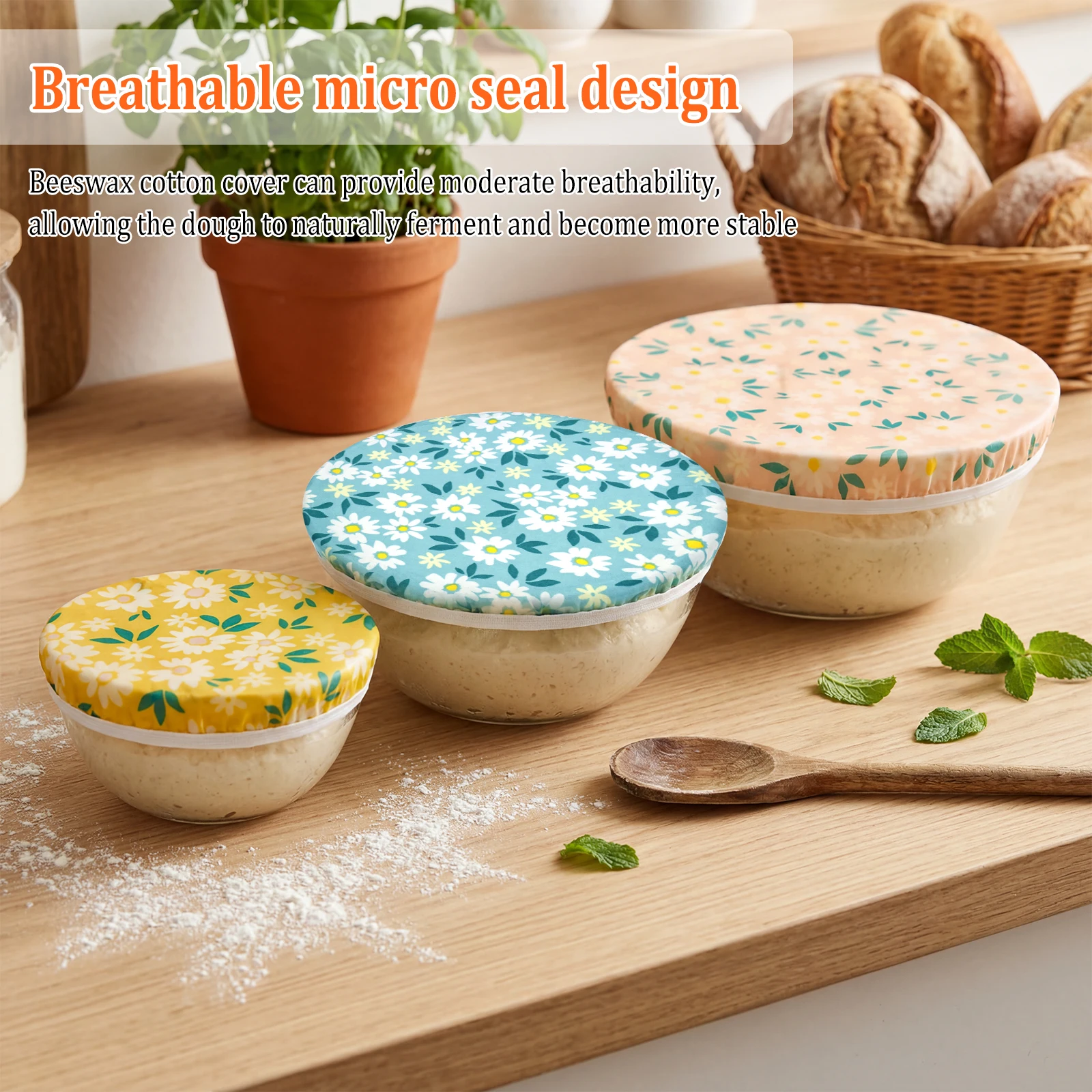 3Pcs Bowl Covers Cotton Beeswa - Beeswax Food Cover recension och pris