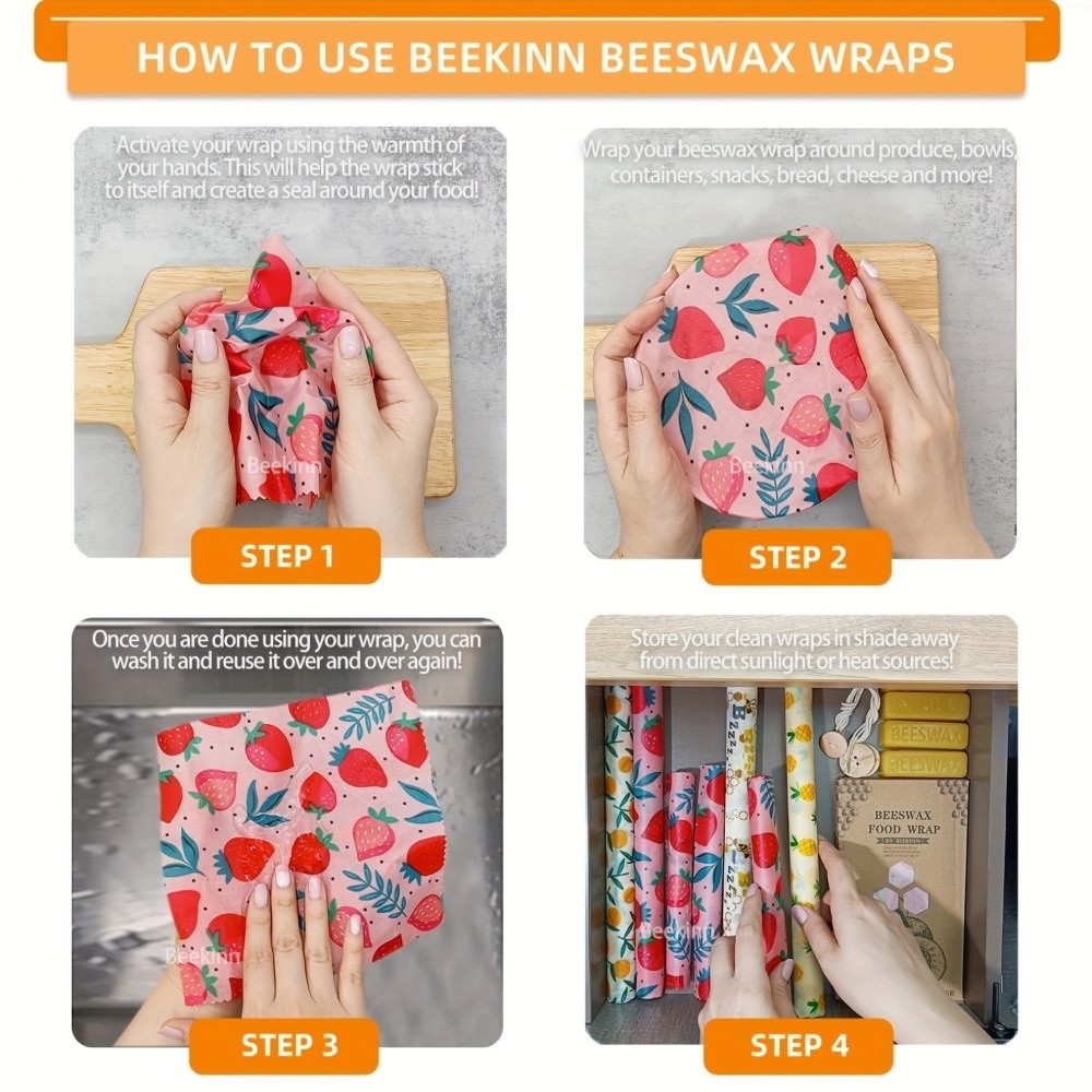 9pcs Multi Size Beeswax Food W - Beeswax Food Cover recension och pris