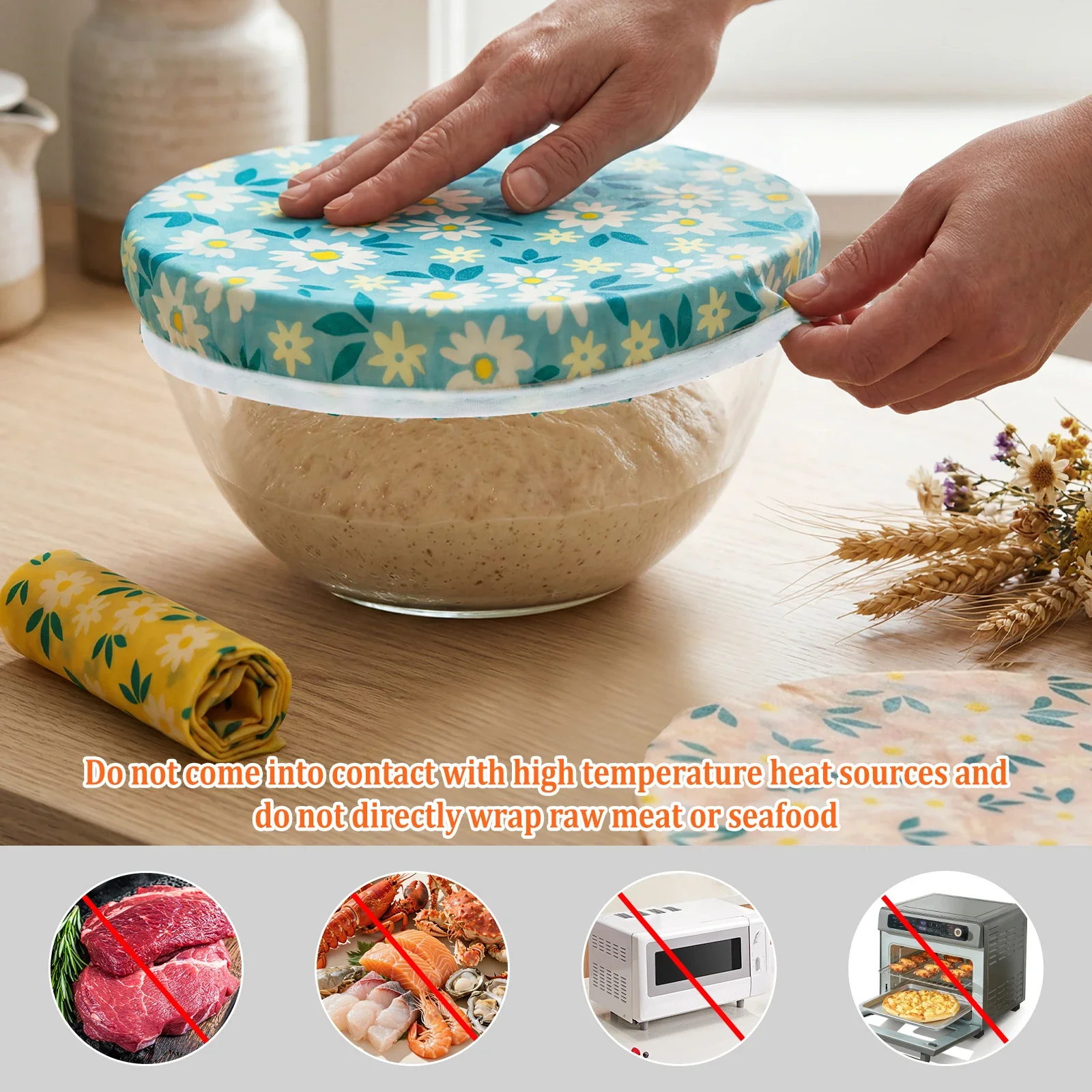 3Pcs Bowl Covers Cotton Beeswa - Beeswax Food Cover recension och pris