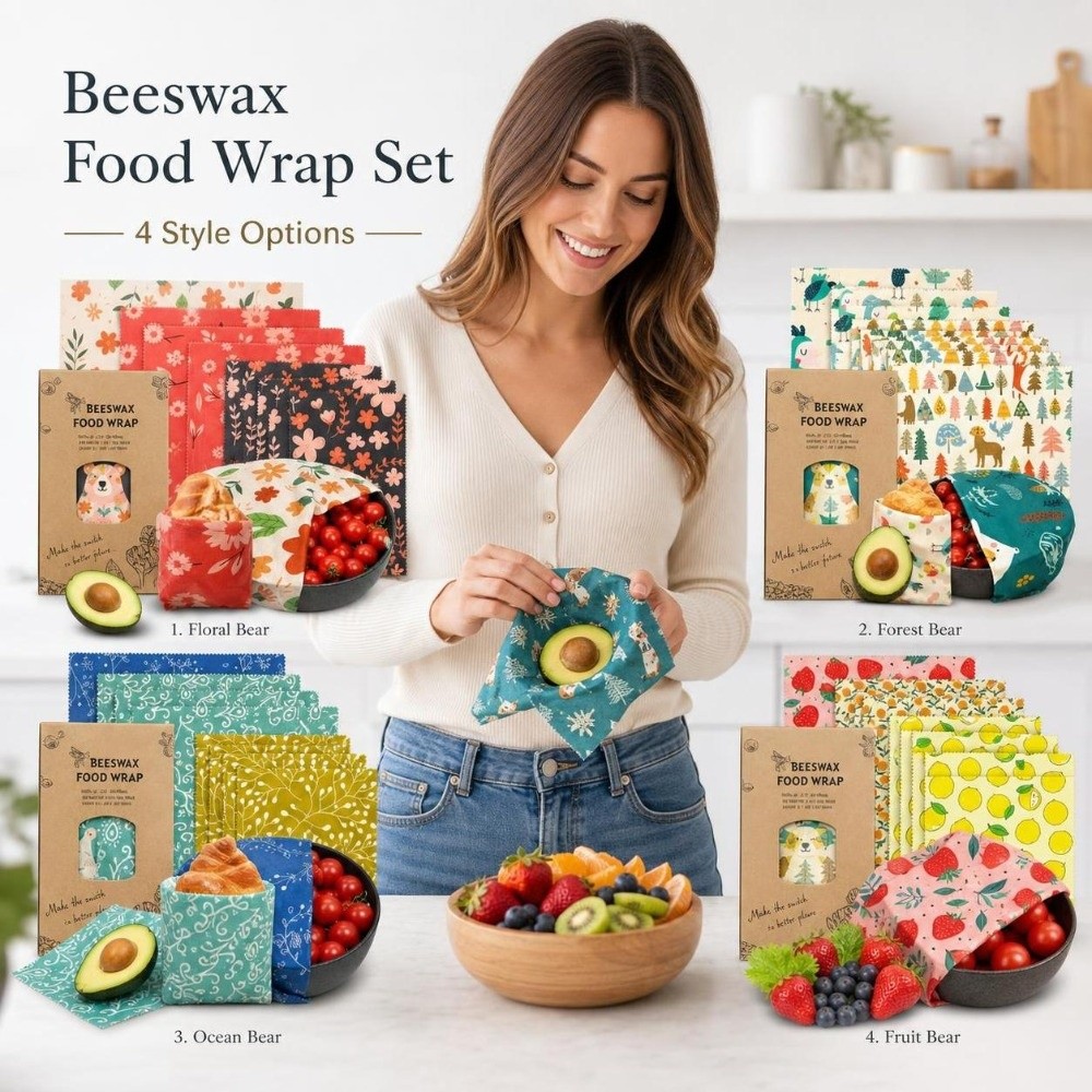 9pcs Multi Size Beeswax Food W - Beeswax Food Cover recension och pris