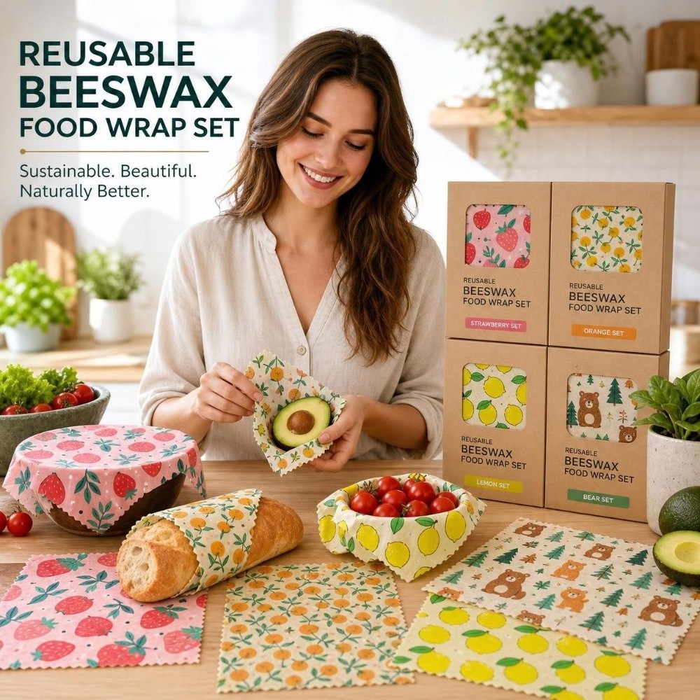 9pcs Multi Size Beeswax Food W - Beeswax Food Cover recension och pris